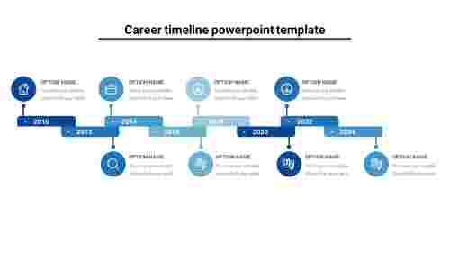 Career timeline powerpoint template-7-blue